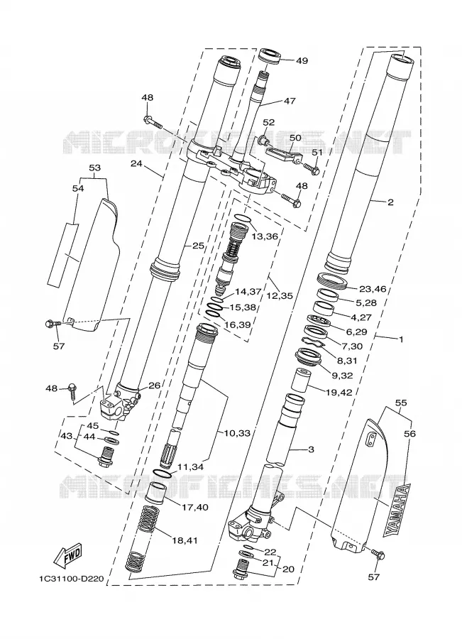 FRONT FORK Yamaha MOTO 125 2005 YZ  YZ125T1