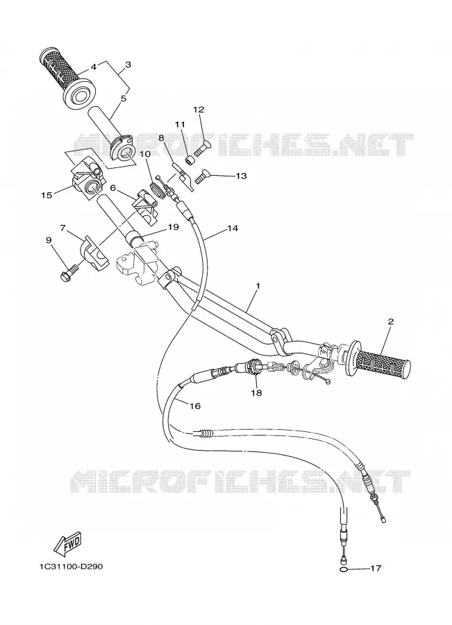 HANDLEBAR & CABLES Yamaha MOTO 125 2005 YZ  YZ125T1