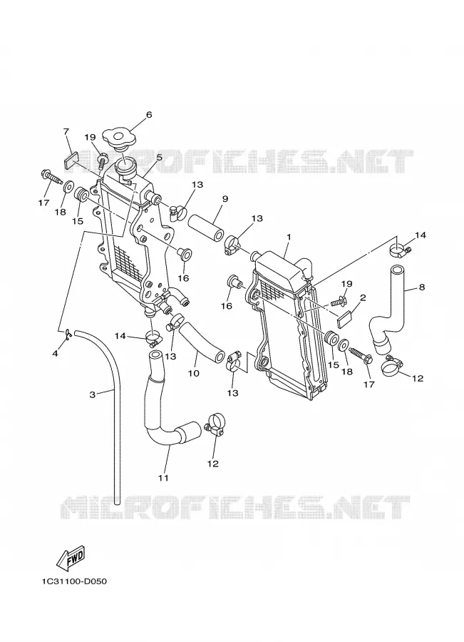 RADIATOR / HOSES Yamaha MOTO 125 2005 YZ  YZ125T1