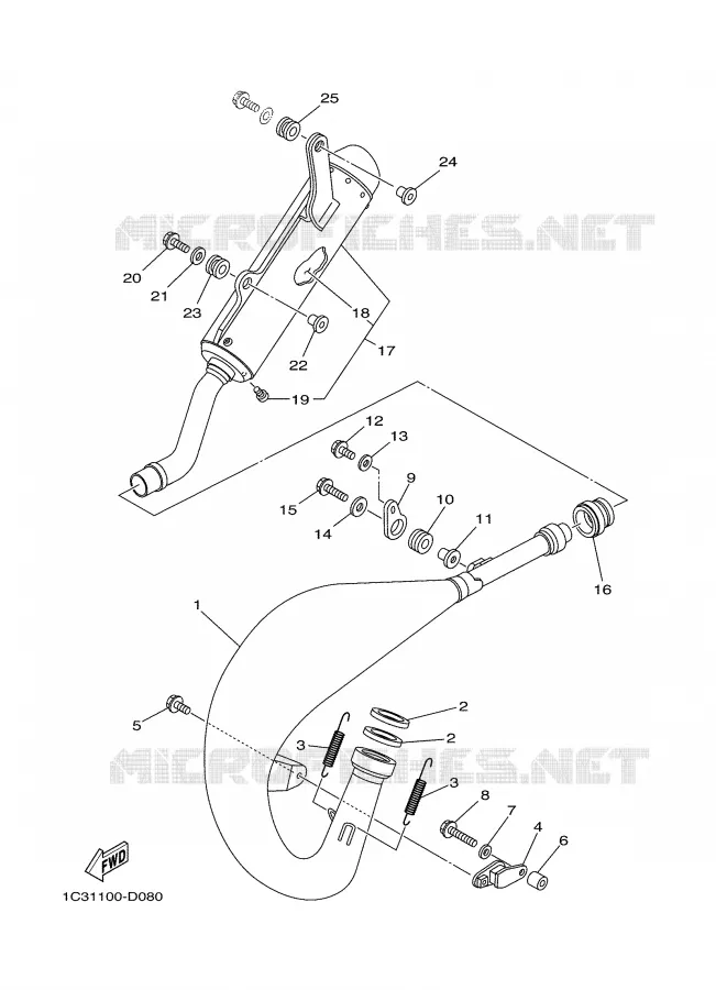 EXHAUST Yamaha MOTO 125 2005 YZ  YZ125T1