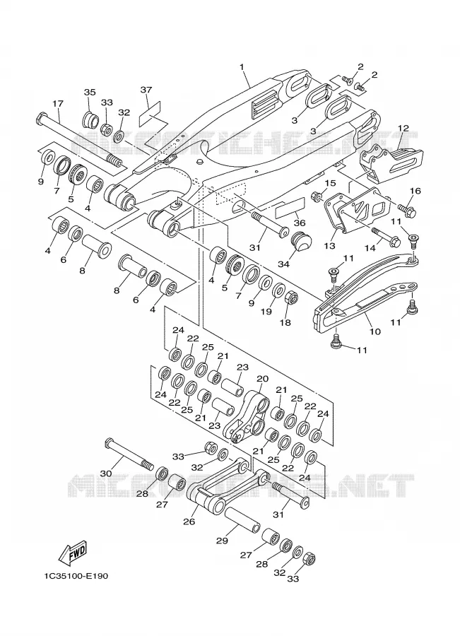 SWINGARM Yamaha MOTO 125 2006 YZ  YZ125V