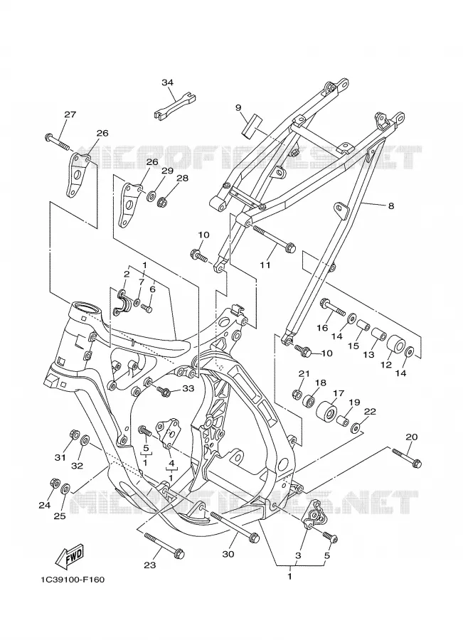 FRAME Yamaha MOTO 125 2007 YZ  YZ125W1