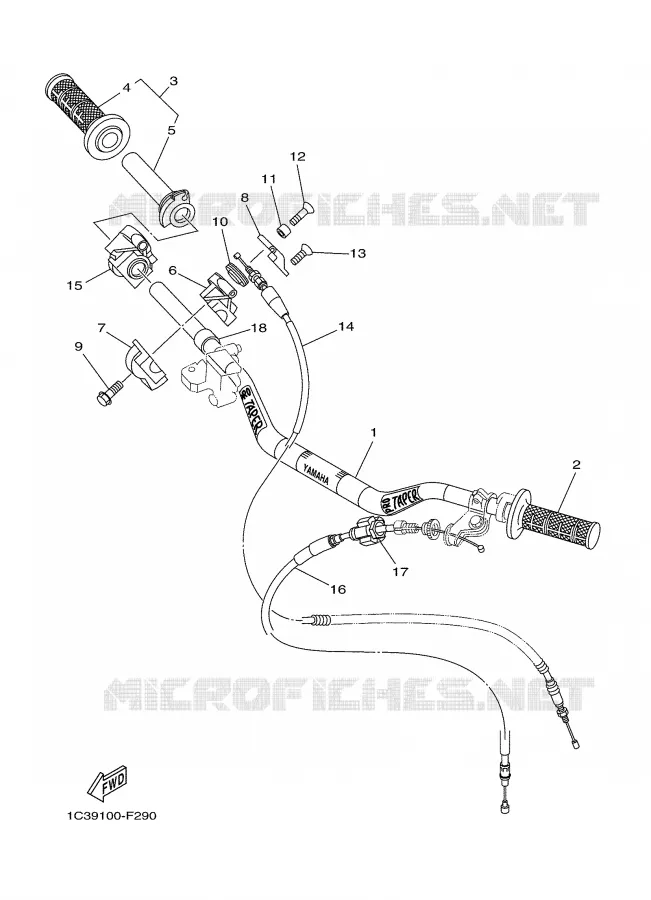 HANDLEBAR & CABLES Yamaha MOTO 125 2007 YZ  YZ125W1