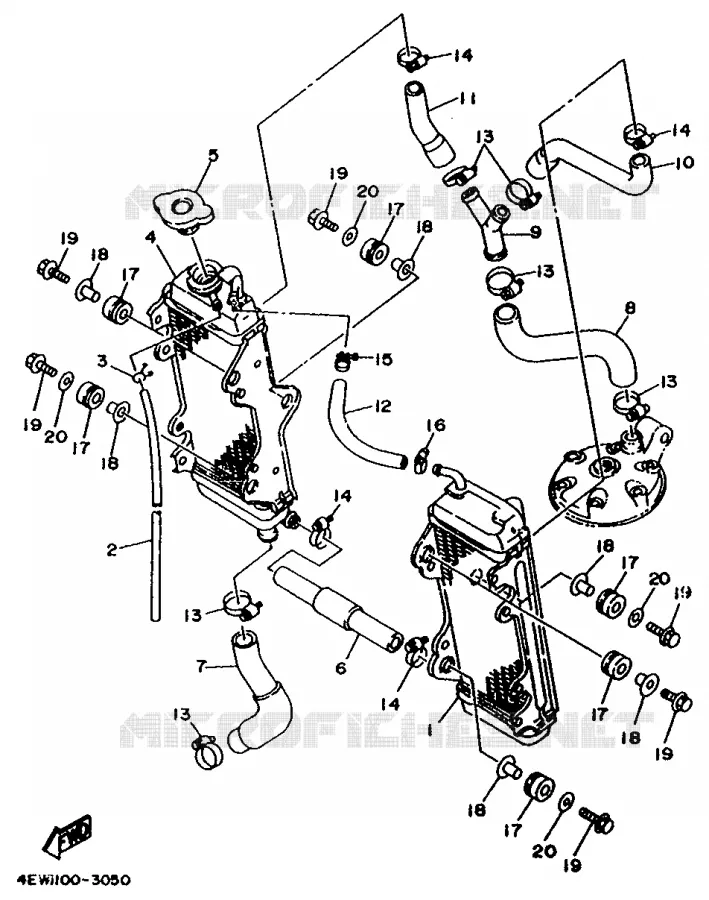 RADIATOR / HOSES Yamaha MOTO 250 1995 YZ  YZ250