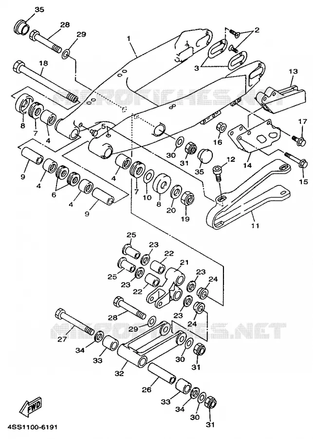 SWINGARM Yamaha MOTO 250 1996 YZ  YZ250
