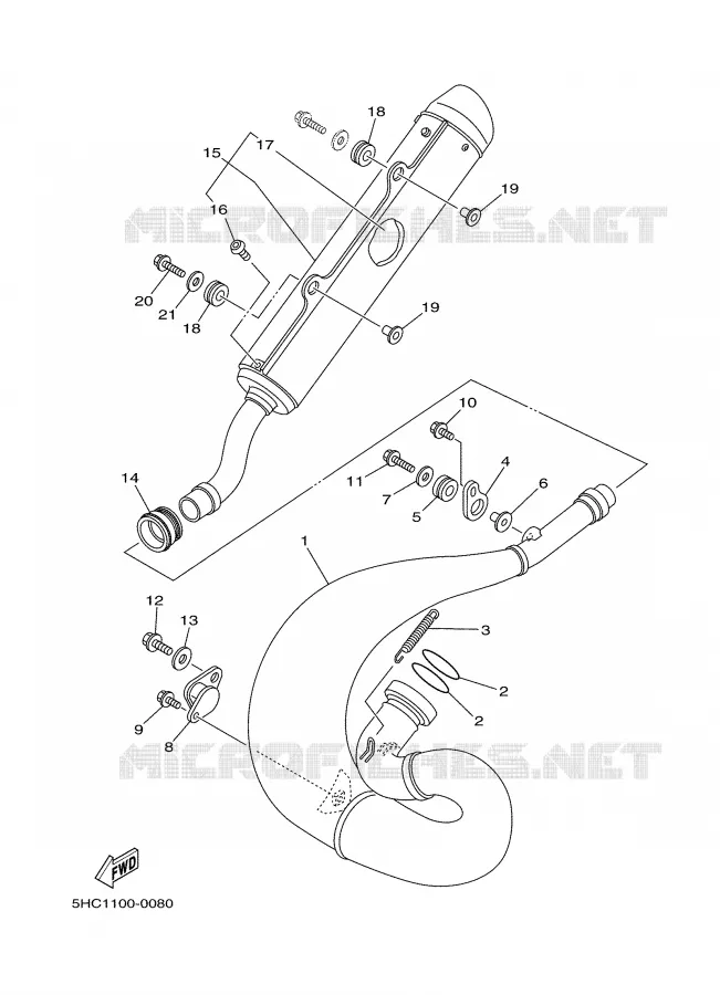 EXHAUST Yamaha MOTO 250 2000 YZ  YZ250