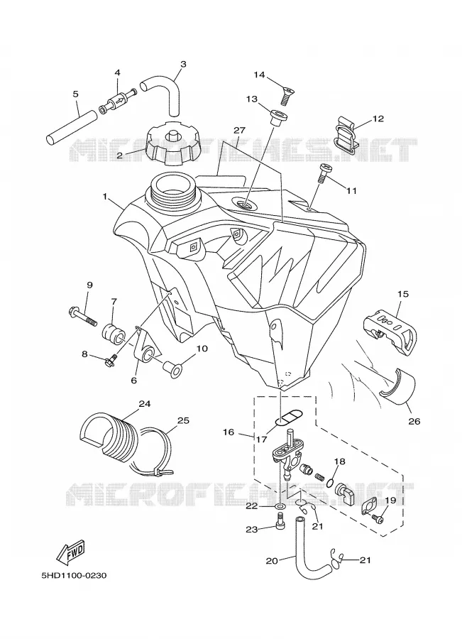 FUEL TANK Yamaha MOTO 250 2000 YZ  YZ250