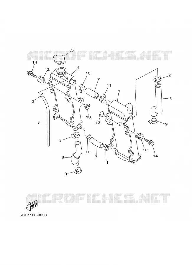 RADIATOR / HOSES Yamaha MOTO 250 2000 YZ  YZ250
