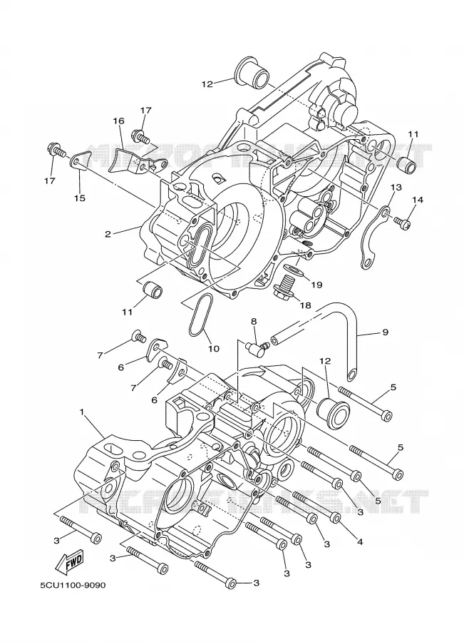 CRANKCASE Yamaha MOTO 250 2000 YZ  YZ250