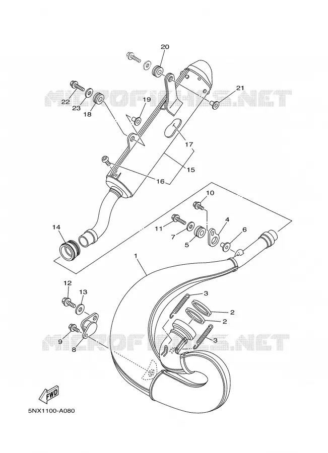 EXHAUST Yamaha MOTO 250 2003 YZ  YZ250