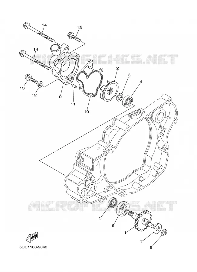 WATERPUMP / HOSES Yamaha MOTO 250 2004 YZ  YZ250