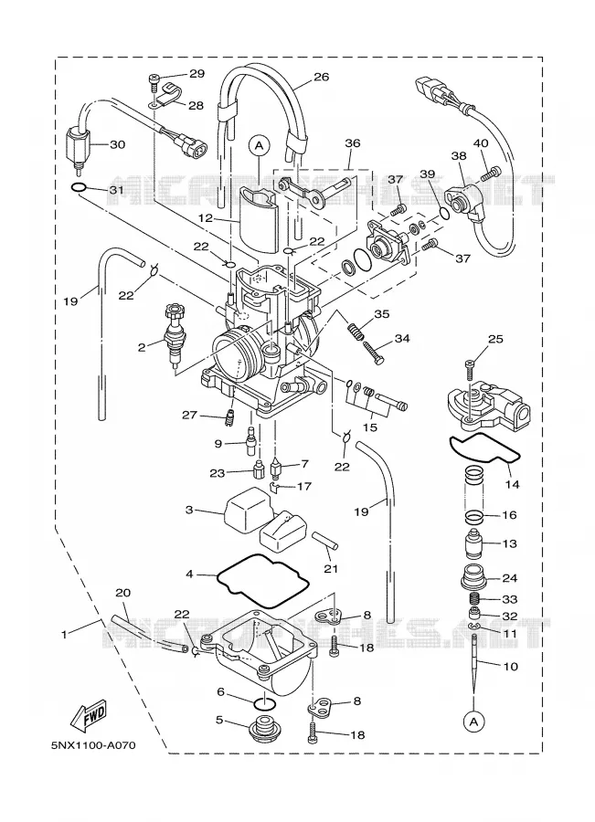 CARBURETOR Yamaha MOTO 250 2004 YZ  YZ250