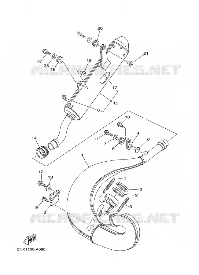 EXHAUST Yamaha MOTO 250 2004 YZ  YZ250