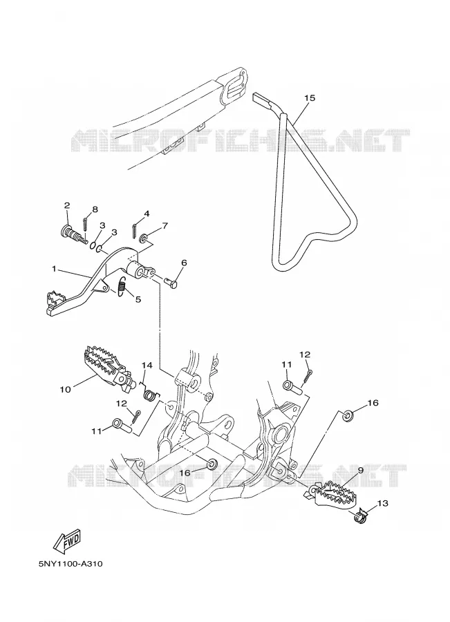 STAND / FOOTREST Yamaha MOTO 250 2004 YZ  YZ250