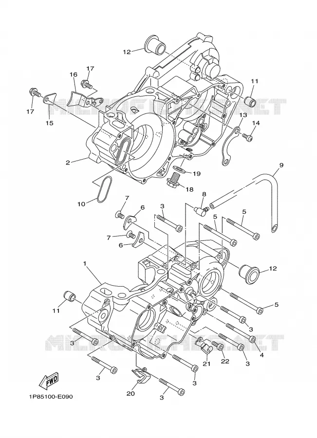 CRANKCASE Yamaha MOTO 250 2009 YZ  YZ250