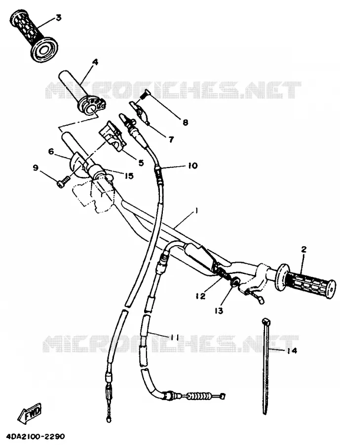 HANDLEBAR & CABLES Yamaha MOTO 250 1994 YZF  YZ250F