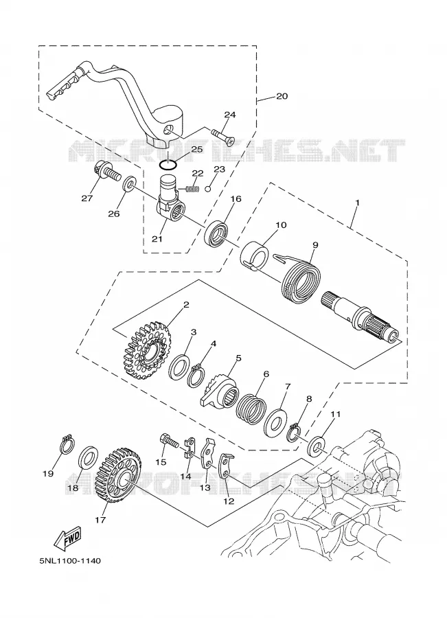 STARTER MOTOR Yamaha MOTO 250 2001 YZF  YZ250F