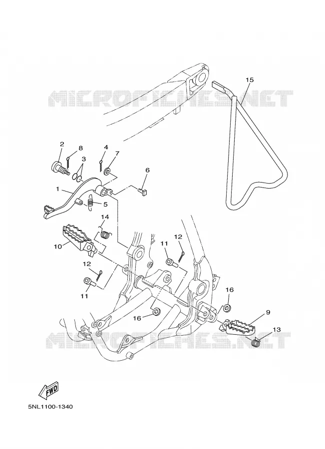 STAND / FOOTREST Yamaha MOTO 250 2001 YZF  YZ250F