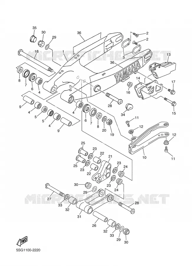 SWINGARM Yamaha MOTO 250 2002 YZF  YZ250F