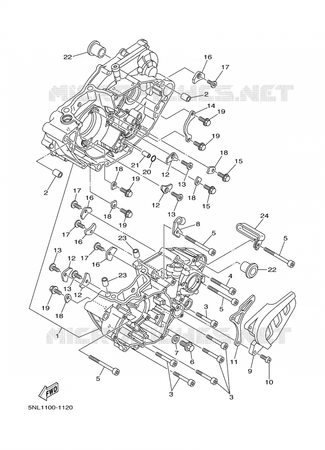CRANKCASE Yamaha MOTO 250 2002 YZF  YZ250F