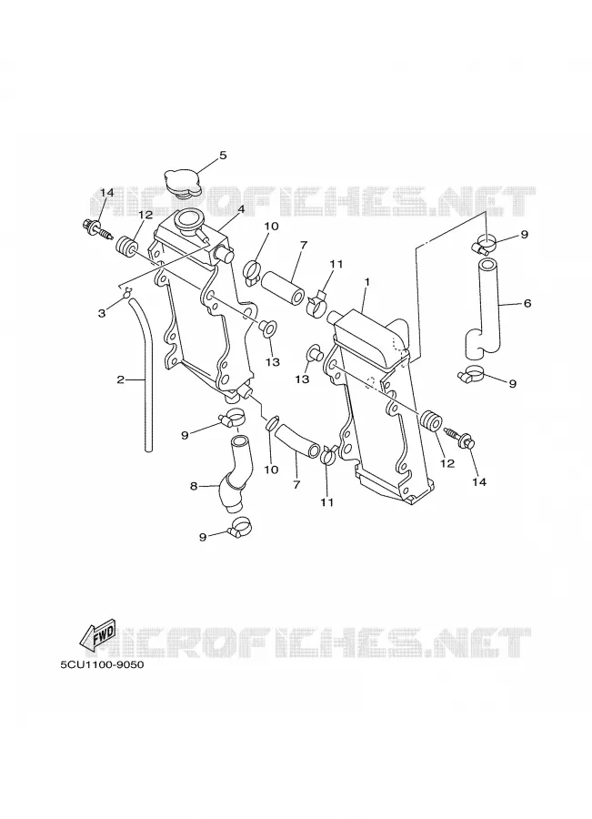 RADIATOR / HOSES Yamaha MOTO 250 2000 YZ  YZ250M