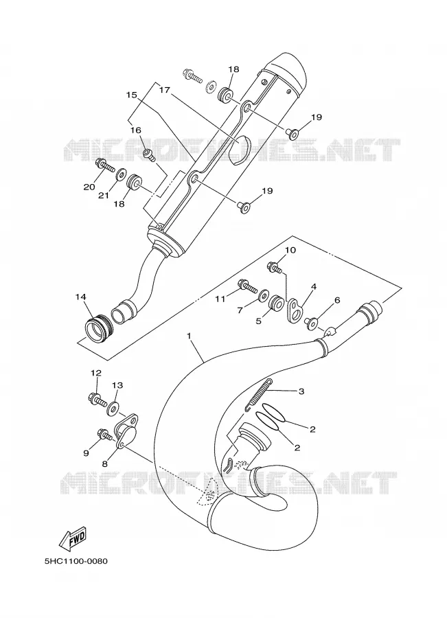 EXHAUST Yamaha MOTO 250 2000 YZ  YZ250M