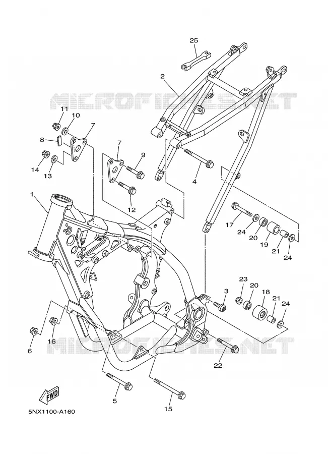 FRAME Yamaha MOTO 250 2002 YZ  YZ250P