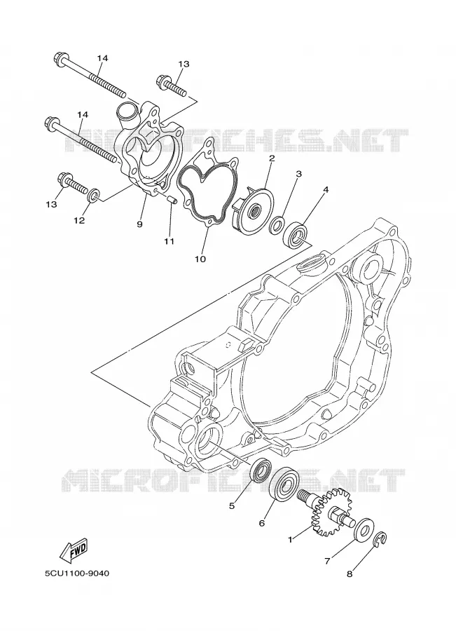 WATERPUMP / HOSES Yamaha MOTO 250 2002 YZ  YZ250P