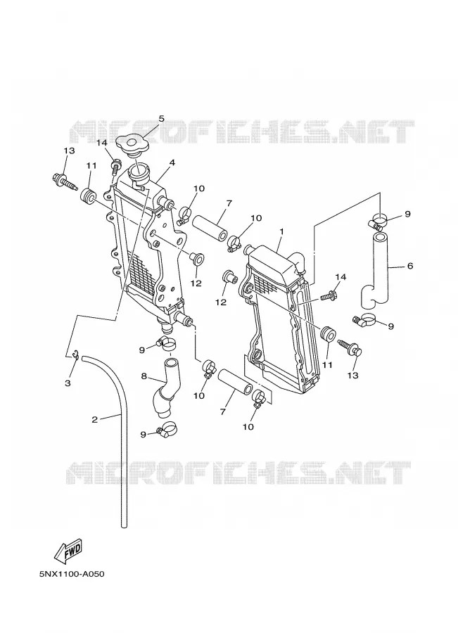 RADIATOR / HOSES Yamaha MOTO 250 2002 YZ  YZ250P