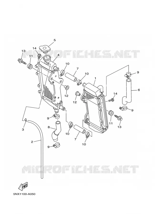 RADIATOR / HOSES Yamaha MOTO 250 2002 YZ  YZ250P