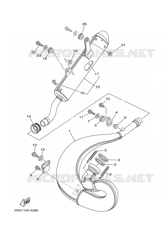 EXHAUST Yamaha MOTO 250 2004 YZ  YZ250S