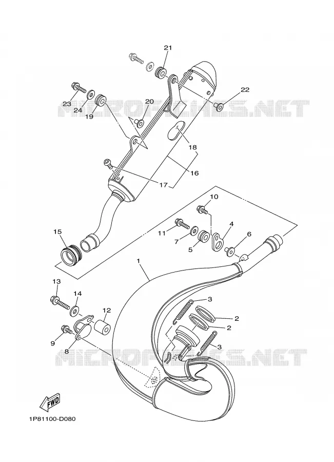EXHAUST Yamaha MOTO 250 2005 YZ  YZ250