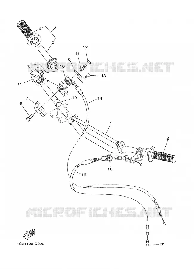 HANDLEBAR & CABLES Yamaha MOTO 250 2005 YZ  YZ250
