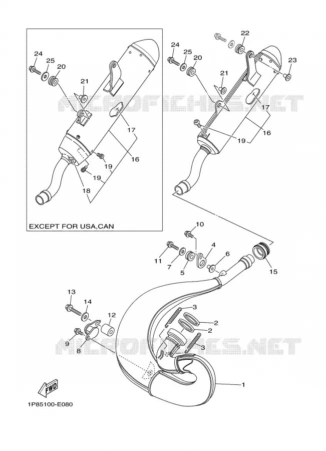EXHAUST Yamaha MOTO 250 2006 YZ  YZ250