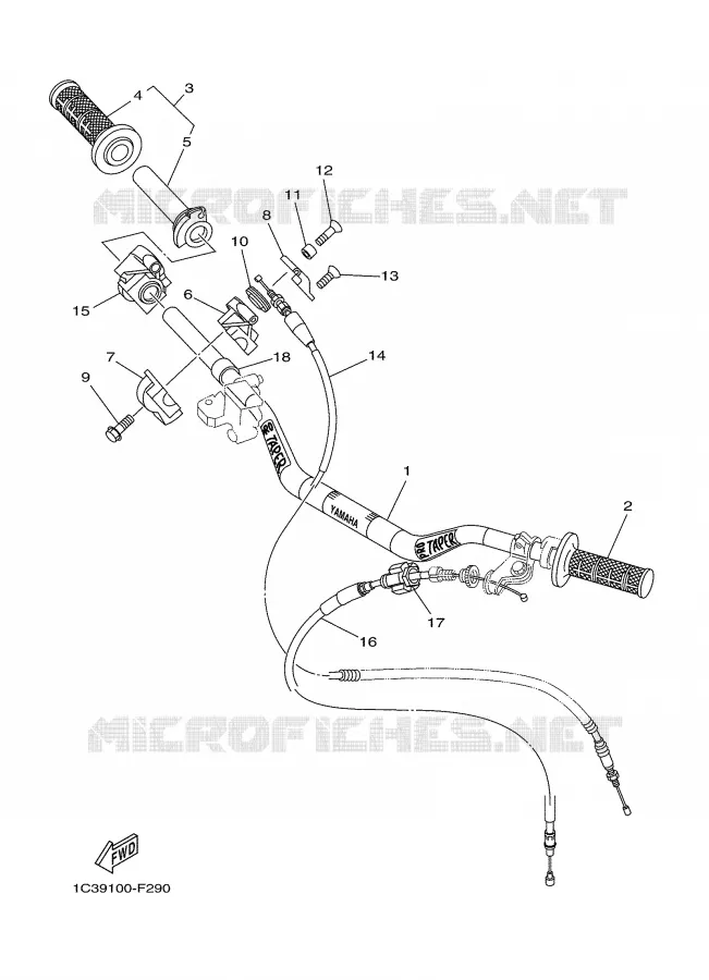 HANDLEBAR & CABLES Yamaha MOTO 250 2007 YZ  YZ250