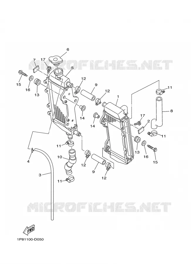 RADIATOR / HOSES Yamaha MOTO 250 2007 YZ  YZ250