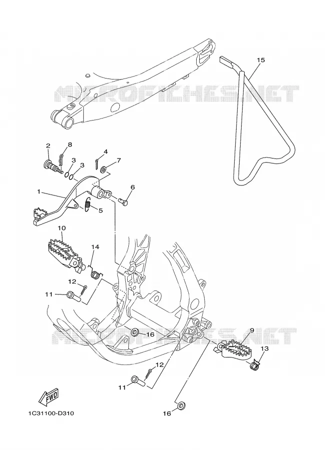 STAND / FOOTREST Yamaha MOTO 250 2007 YZ  YZ250