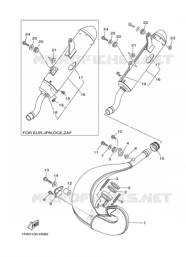 EXHAUST Yamaha MOTO 250 2009 YZ  YZ250