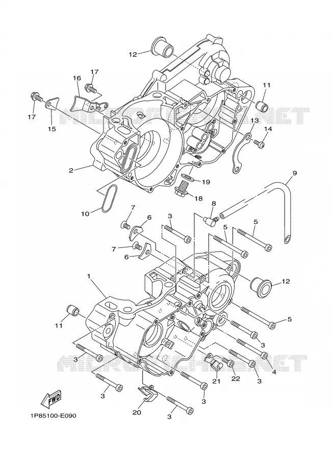 CRANKCASE Yamaha MOTO 250 2009 YZ  YZ250