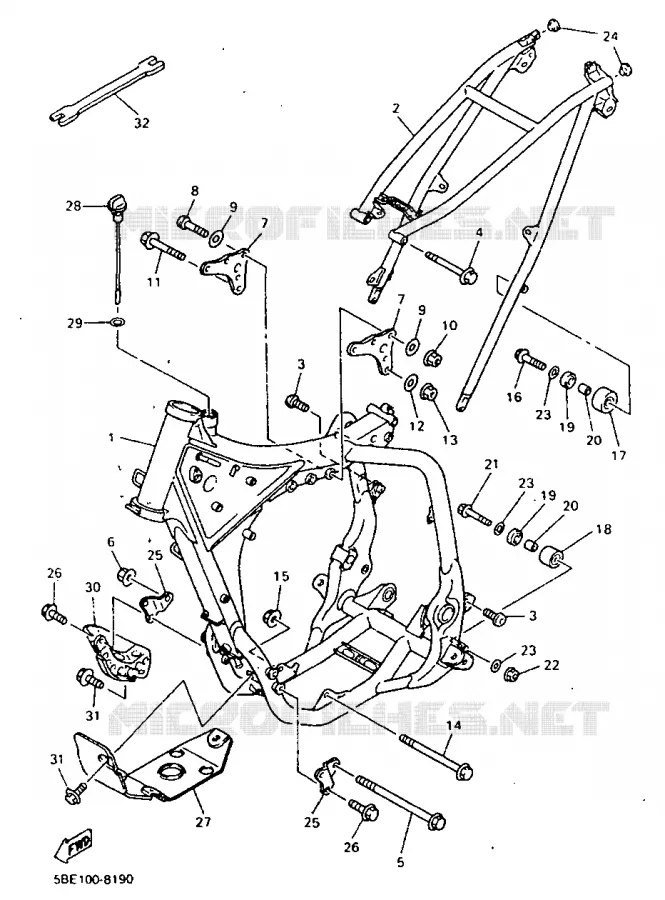 FRAME Yamaha MOTO 400 1998 YZF  YZ400F