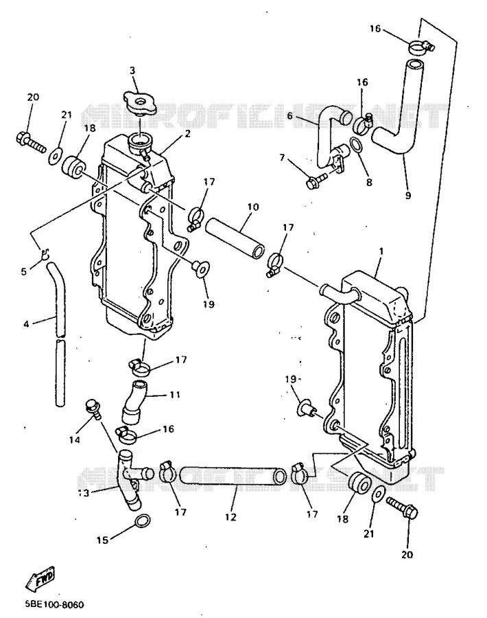 RADIATOR / HOSES Yamaha MOTO 400 1998 YZF  YZ400F