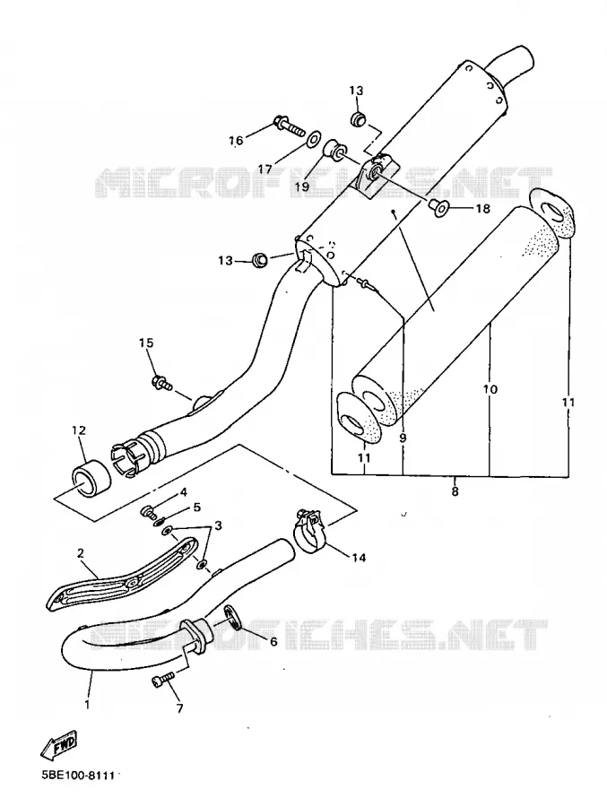 EXHAUST Yamaha MOTO 400 1999 YZF  YZ400F