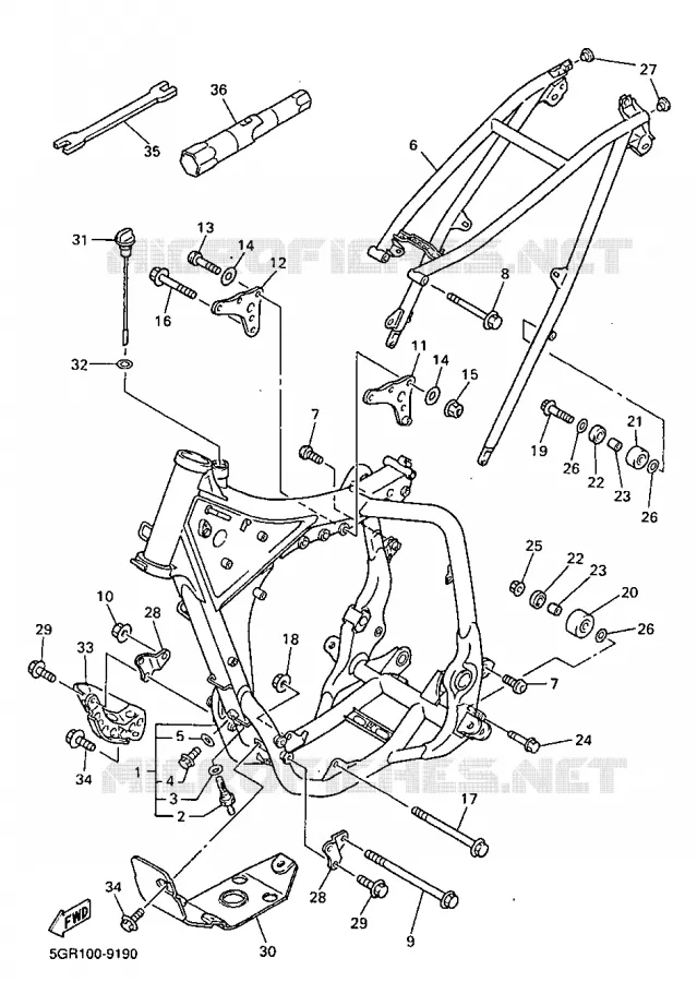 FRAME Yamaha MOTO 400 1999 YZF  YZ400F