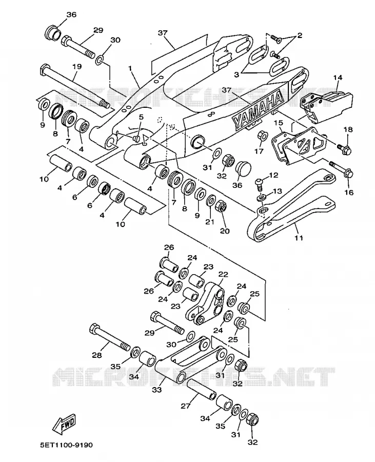 SWINGARM Yamaha MOTO 400 1999 YZF  YZ400FL