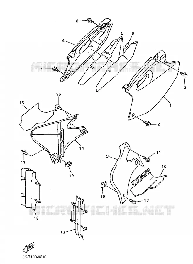 SIDE COVER Yamaha MOTO 400 1999 YZF  YZ400FL