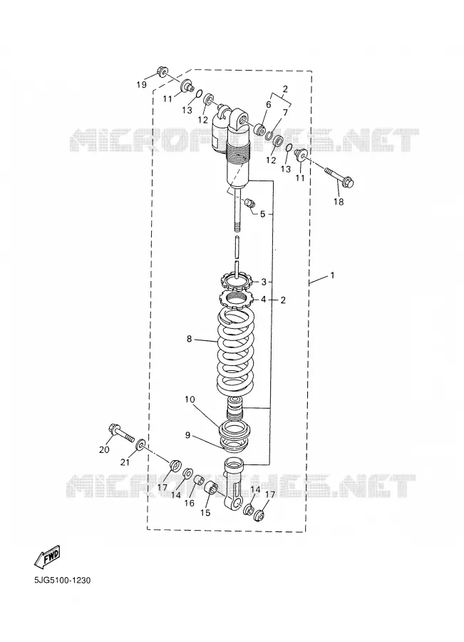 REAR SHOCK ABSORBER Yamaha MOTO 426 2001 YZF  YZ426F