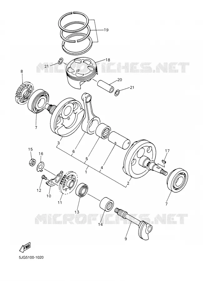 CRANKSHAFT / PISTON Yamaha MOTO 426 2002 YZF  YZ426F