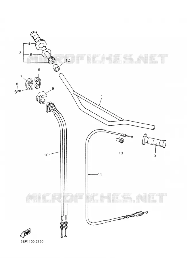 HANDLEBAR & CABLES Yamaha MOTO 426 2002 YZF  YZ426F