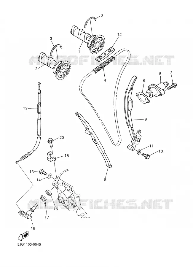 CAMSHAFT / TIMING CHAIN Yamaha MOTO 426 2002 YZF  YZ426F