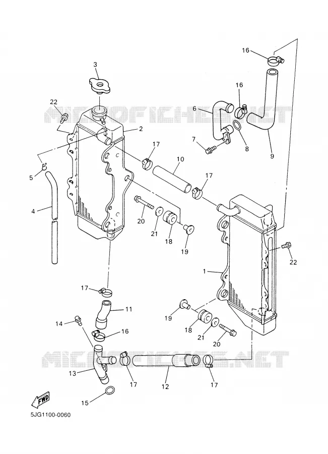 RADIATOR / HOSES Yamaha MOTO 426 2002 YZF  YZ426F